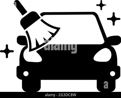 Illustrazione delle icone di pulizia auto e del vettore di lavaggio auto Illustrazione Vettoriale