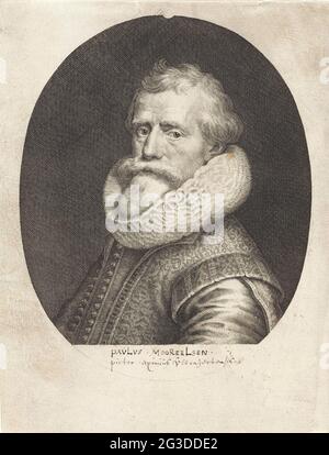 Ritratto del Moreelse di Paolo. Ritratto del pittore Paulus Moreelse con barba e ampio colletto. Foto Stock