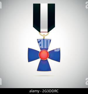 Croce Blu, illustrazione di una medaglia militare Illustrazione Vettoriale