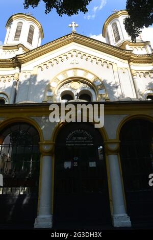 Chiesa ortodossa rumena della Santissima Trinità a Sofia, Bulgaria. Foto Stock