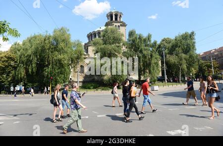 Chiesa di Hagia Nedelja a Sofia, Bulgaria. Foto Stock