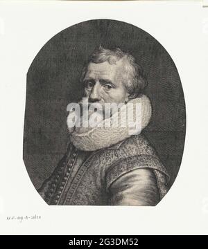 Ritratto del Moreelse di Paolo. Ritratto del pittore Paulus Moreelse con barba e ampio colletto. Foto Stock