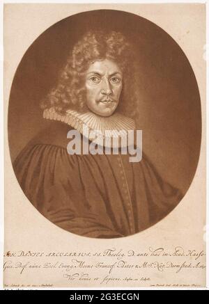 Ritratto del pastore e del professore Johann Daniel Arculaus. . Foto Stock