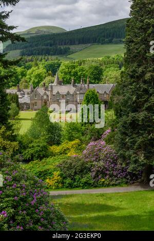 Dawyck House e Giardini Botanici a Stobo vicino Peebles nei confini scozzesi Foto Stock