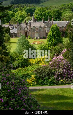 Dawyck House e Giardini Botanici a Stobo vicino Peebles nei confini scozzesi Foto Stock