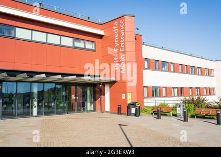 Ingresso principale del Morriston Hospital in Galles, Regno Unito Foto Stock