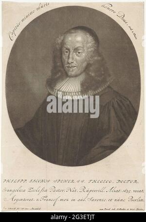 Ritratto del teologo Philipp Jacob Spener. . Foto Stock