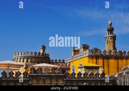 Particolare del castello di Sintra, Portogallo Foto Stock