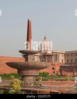 Segretariato centrale e tenuta del presidente, Nuova Delhi, India Foto Stock