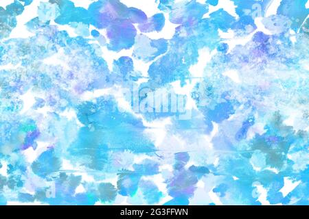 colore pastello cielo blu e nuvola su grunge naturale acquerello vernice sfondo, arte astratta Foto Stock