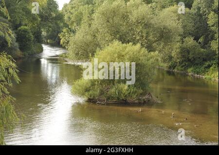 Vecchio blocco sul canale in Limmer Hannover Foto Stock