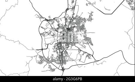 Mappa urbana vettoriale di Ta'if, Arabia Saudita, Medio Oriente Illustrazione Vettoriale