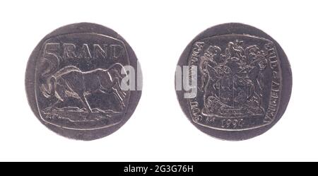 5 rande sudafricane Foto Stock