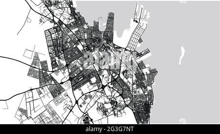 Città vettoriale urbana di Dammam, Arabia Saudita, Medio Oriente Illustrazione Vettoriale