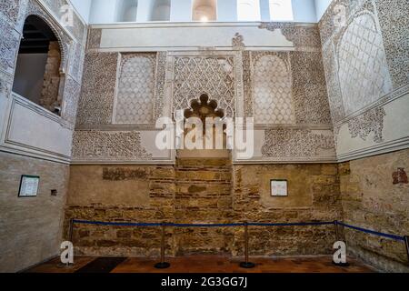 All'interno della sinagoga di Cordoba, Spagna. Tempio ebraico fondata nel 1315. Andalusia, Spagna Foto Stock