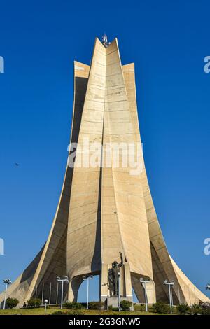 Vista del monumento Maqam Echahid, del monumento ai martiri, della statua commemorativa. Foto Stock