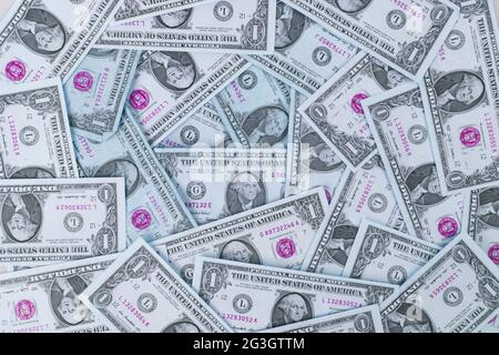 Piastrellabile perfetta e ripetibile 1 fatture del dollaro Foto Stock