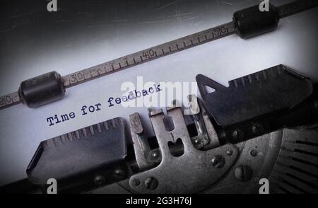 Vintage iscrizione fatta da una vecchia macchina da scrivere Foto Stock