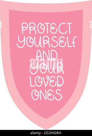 proteggetevi il testo Illustrazione Vettoriale
