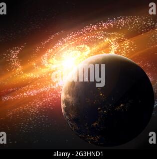 Il pianeta terra nello spazio Foto Stock