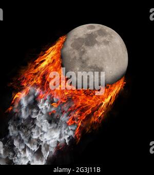 Concetto di velocità - Sentiero di fuoco e fumo Foto Stock