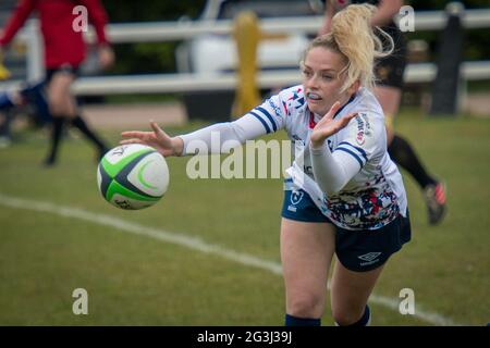 Acton, Londra, Inghilterra 08 maggio 2021. Allianz Premier 15s round 18 match tra Wasps Ladies e Bristol Bears Women Foto Stock