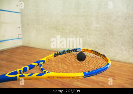 Racchette da squash closeup Foto Stock