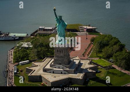 Foto in elicottero di New York City Foto Stock