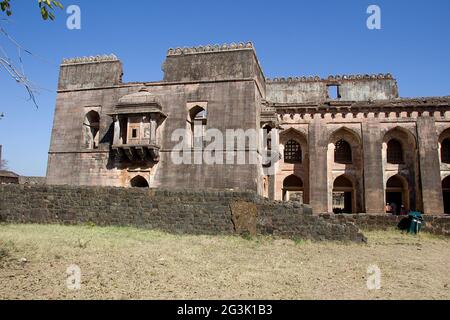 Vista del Palazzo oscillante, Mandu Foto Stock