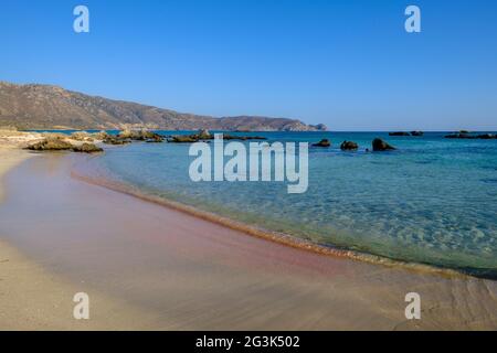 Elafonissi Beach, la spiaggia più bella della grecia isola di Creta Foto Stock