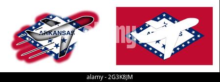 Bandiera della nazione - aereo isolato - Arkansas Foto Stock
