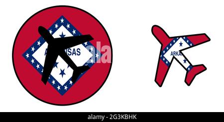 Bandiera della nazione - aereo isolato - Arkansas Foto Stock