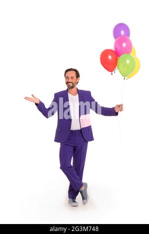 Bel clown con palloncini Foto Stock