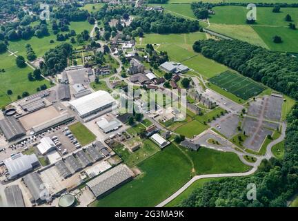 Una vista aerea del Bishop Burton College, Beverley, East Yorkshire, Inghilterra settentrionale, Regno Unito Foto Stock