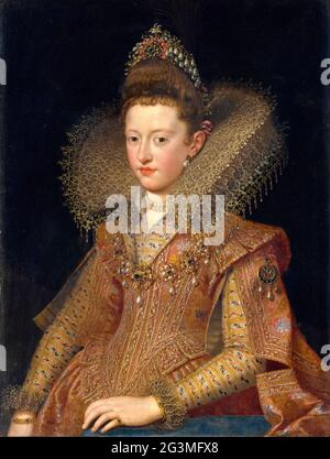 Margherita Gonzaga (1591-1632) Duchessa di Lorena (1606-1624) Principessa di Mantova, ritratto di Frans Pourbus il giovane, prima del 1622 Foto Stock