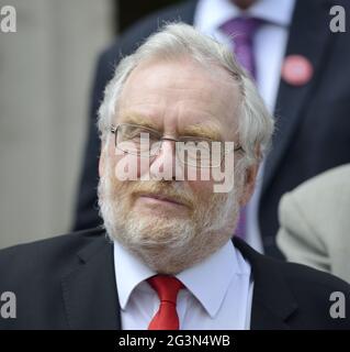 John Spellar MP (Labor: Warley) in occasione di un evento per pubblicizzare il conto del membro privato di Barry Gardiner per porre fine alle pratiche di lavoro 'Fire and Rehire'. Westmi Foto Stock