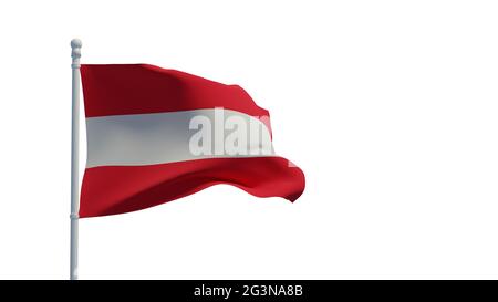 Bandiera nazionale della Repubblica d'Austria, che oscilla nel vento. Rendering 3d, CGI Foto Stock