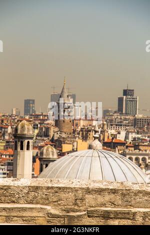 Vista esterna della cupola in architettura Ottomana Foto Stock