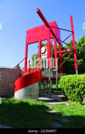 PARIGI (75). PARC DE LA VILLETTE, CENTRO PER LA CULTURA E LA RICREAZIONE, CITTÀ DELLA SCIENZA E DELL'INDUSTRIA Foto Stock