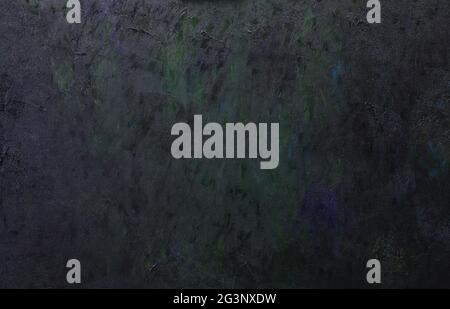 Abstract scuro dello sfondo artistico di una tela coperto con tratti di pittura a olio. Foto Stock