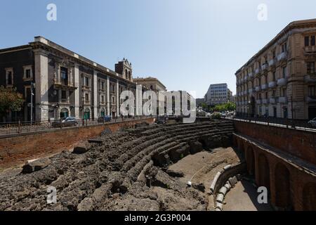 Anfiteatro Romano di Catania - Anfiteatro Catania Italia Foto Stock