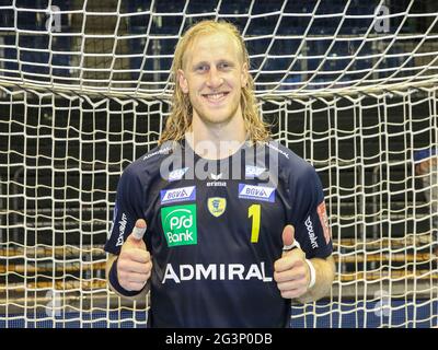 Portiere svedese Mikael Appelgren Rhein Neckar LÃ¶wen DKB Pallamano Bundesliga stagione 18-19 Foto Stock