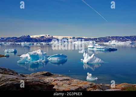 Calma estate nella groenlandia orientale Foto Stock