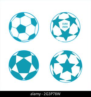 Ball vektor illustrazione, campionato di calcio 2020 vettore illustrazione stock. euro 2020 UNA texture di calcio o di calcio. Illustrazione Vettoriale