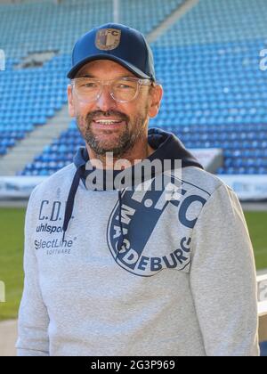 Allenatore Claus-Dieter Wollitz 1.FC Magdeburg DFB 3.Liga stagione 2019-20 Foto Stock