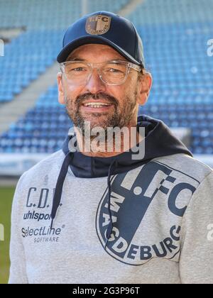 Allenatore Claus-Dieter Wollitz 1.FC Magdeburg DFB 3.Liga stagione 2019-20 Foto Stock