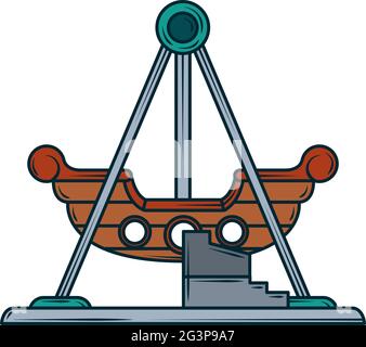 parco divertimenti per navi pirata Illustrazione Vettoriale