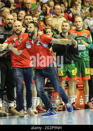 Capo allenatore Bennett Wiegert da SC Magdeburg Liqui Moly HBL Pallamano Bundesliga stagione 2019-20 Foto Stock