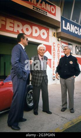 Piero Taruffi al 40° anniversario della Ferrari all'Autodromo Dino Ferrari Imola Italia 1987 ottobre Foto Stock