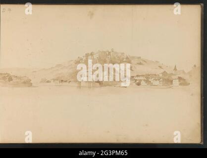 Vista di Passau con la veste Oberhaus sulla Georgsberg. La foglia 11 recto da un libro di schizzo con 68 fogli. Foto Stock